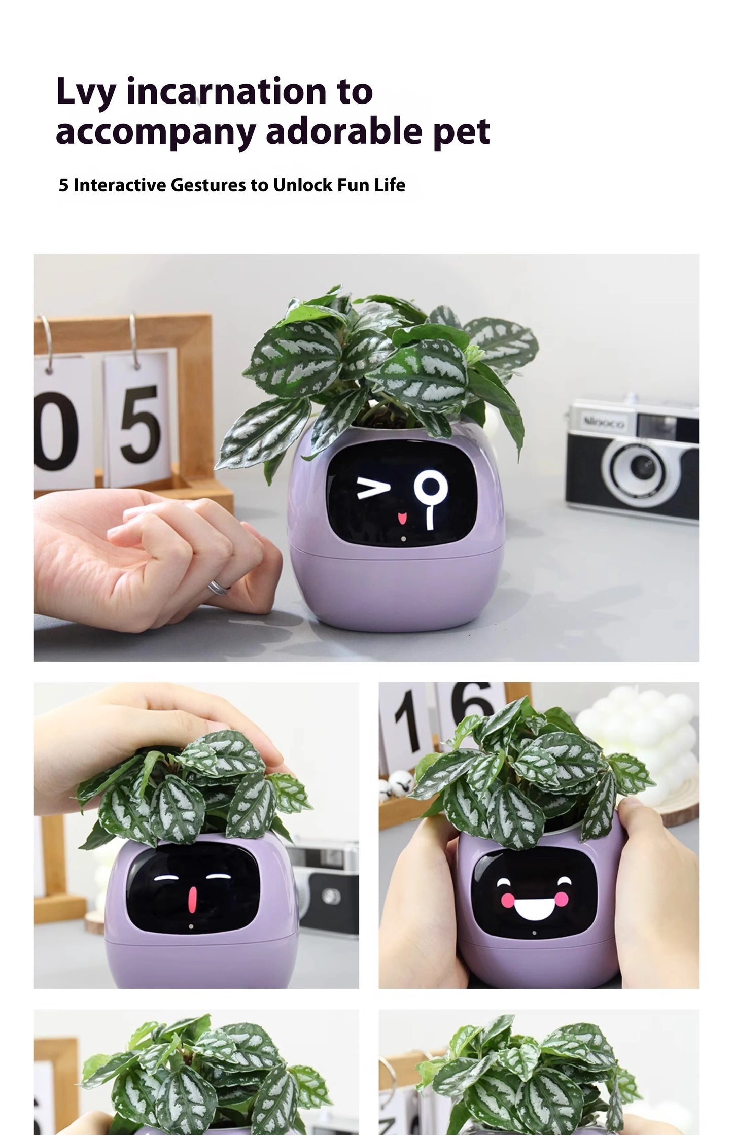 IVY Intelligent Flowerpot Plant Robot Plant Maintenance Customization Smart Robot Rich Expression Interaction Companion Gift