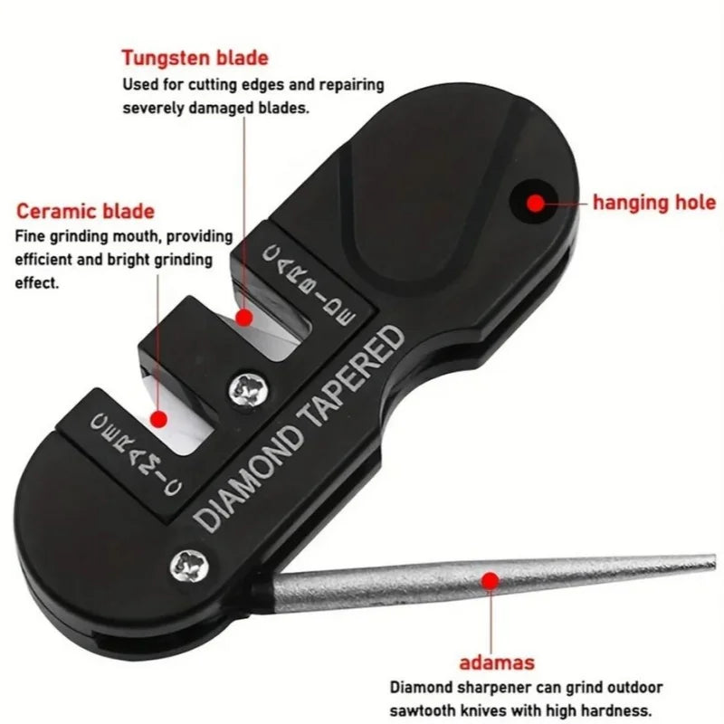 Portable Tungsten Ceramic Carbide Knife Whetstone Sharpener Tool Camp outdoor Knife sharpener