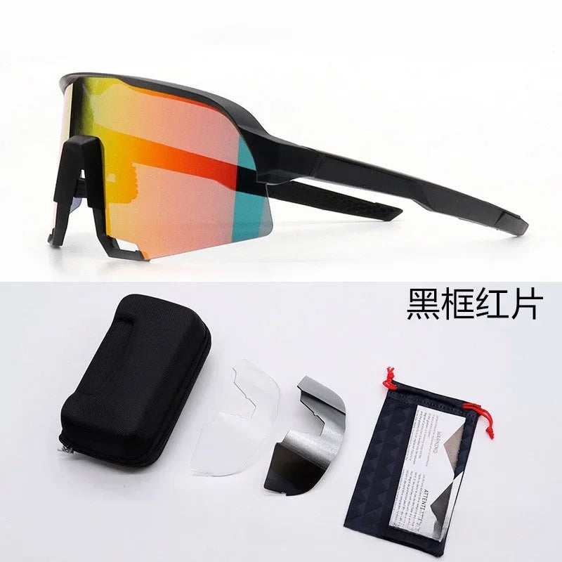 Cycling Glasses Riding Glasses Men Sunglasses UV100% Bicycle Goggles Wind Resistance Reduction Durable Mountain and Road Bike