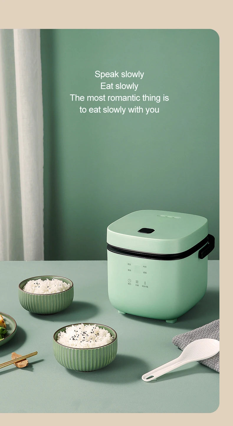 1.2L New Mini Rice Cooker Small 1-2 Person Rice Cooker Household Single Kitchen Small Household Appliances WIth Handle EU Plug