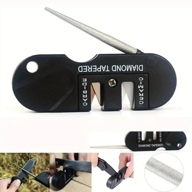Portable Tungsten Ceramic Carbide Knife Whetstone Sharpener Tool Camp outdoor Knife sharpener