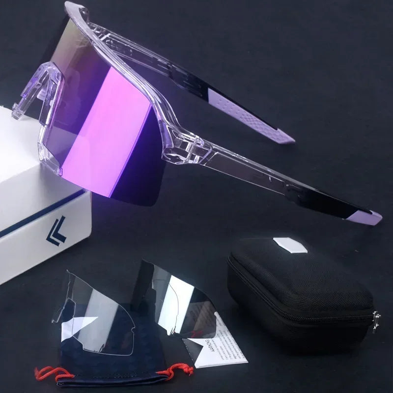 Cycling Glasses Riding Glasses Men Sunglasses UV100% Bicycle Goggles Wind Resistance Reduction Durable Mountain and Road Bike