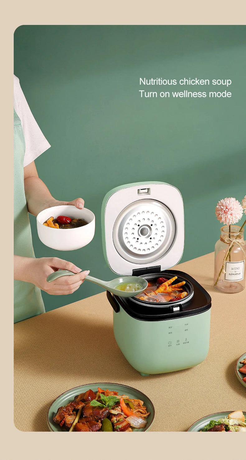1.2L New Mini Rice Cooker Small 1-2 Person Rice Cooker Household Single Kitchen Small Household Appliances WIth Handle EU Plug