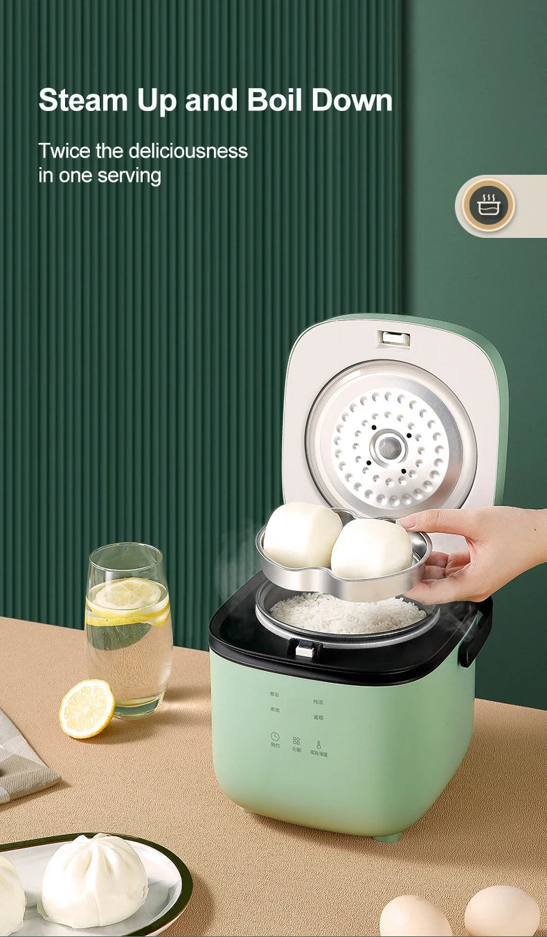 1.2L New Mini Rice Cooker Small 1-2 Person Rice Cooker Household Single Kitchen Small Household Appliances WIth Handle EU Plug