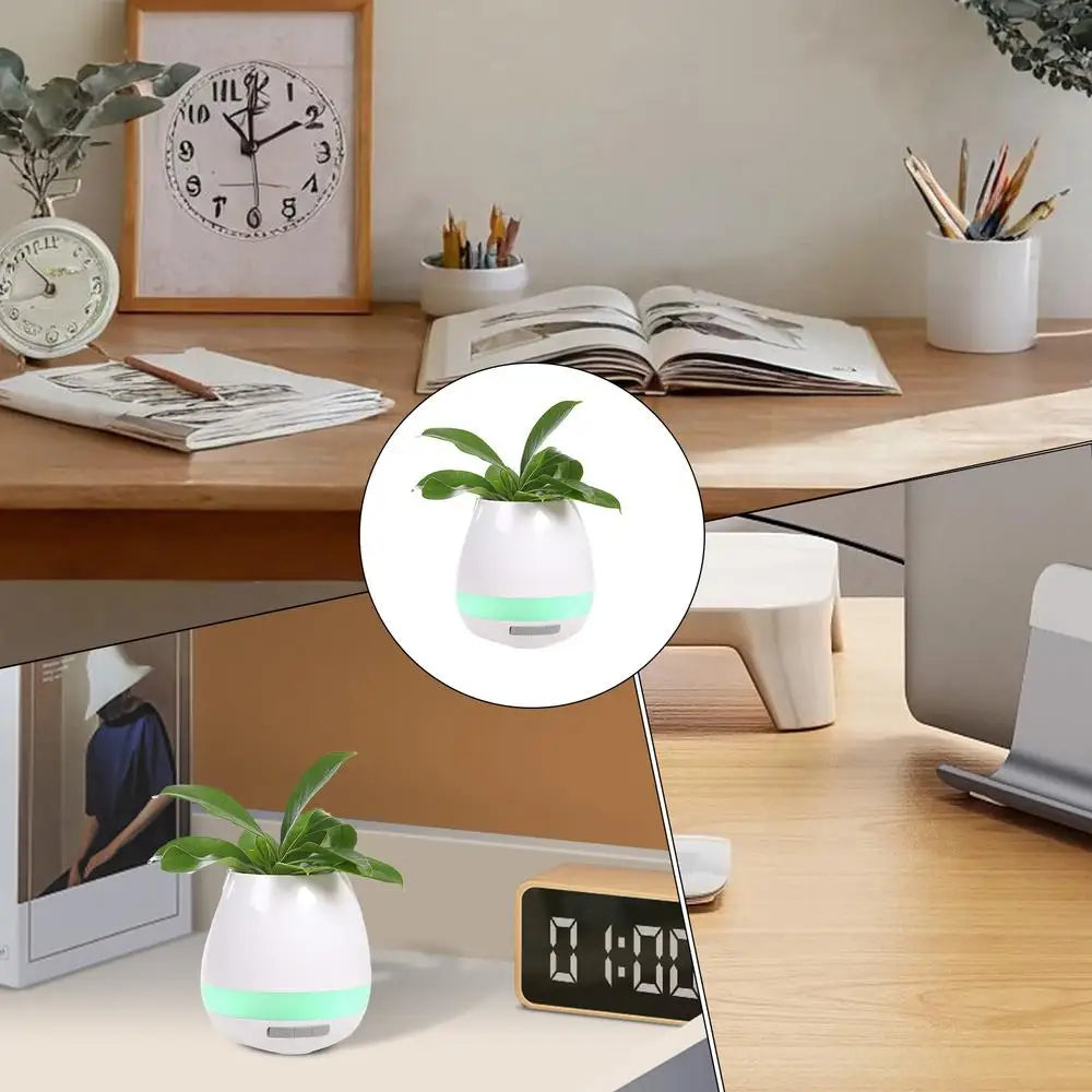 Smart Flowerpots Indoor Plant Pot Easy And Fun Plant Care Tech Wireless Speaker For Home Gardening Travel-friendly Decor Living