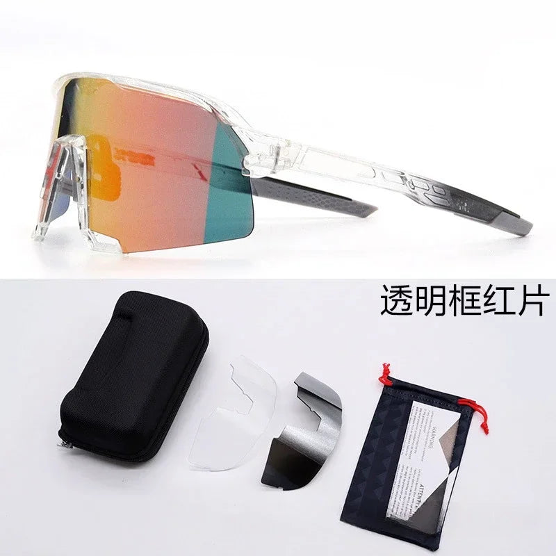 Cycling Glasses Riding Glasses Men Sunglasses UV100% Bicycle Goggles Wind Resistance Reduction Durable Mountain and Road Bike