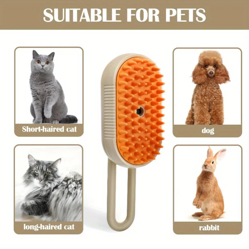Steam Brush Cat Brush Cats Vaporizer Pet Hair Brush Remover Pets Cleaning Steamy Spray Massage Comb