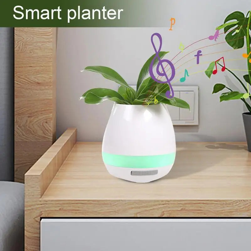 Smart Flowerpots Indoor Plant Pot Easy And Fun Plant Care Tech Wireless Speaker For Home Gardening Travel-friendly Decor Living