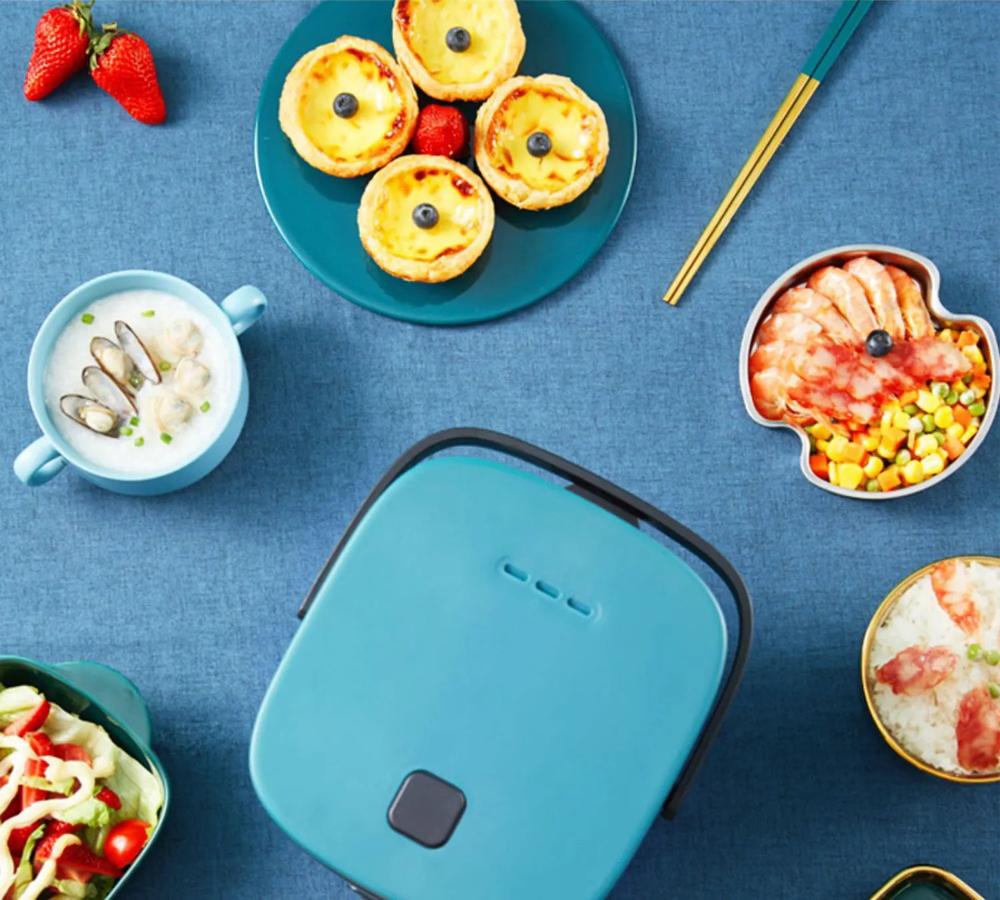 1.2L New Mini Rice Cooker Small 1-2 Person Rice Cooker Household Single Kitchen Small Household Appliances WIth Handle EU Plug