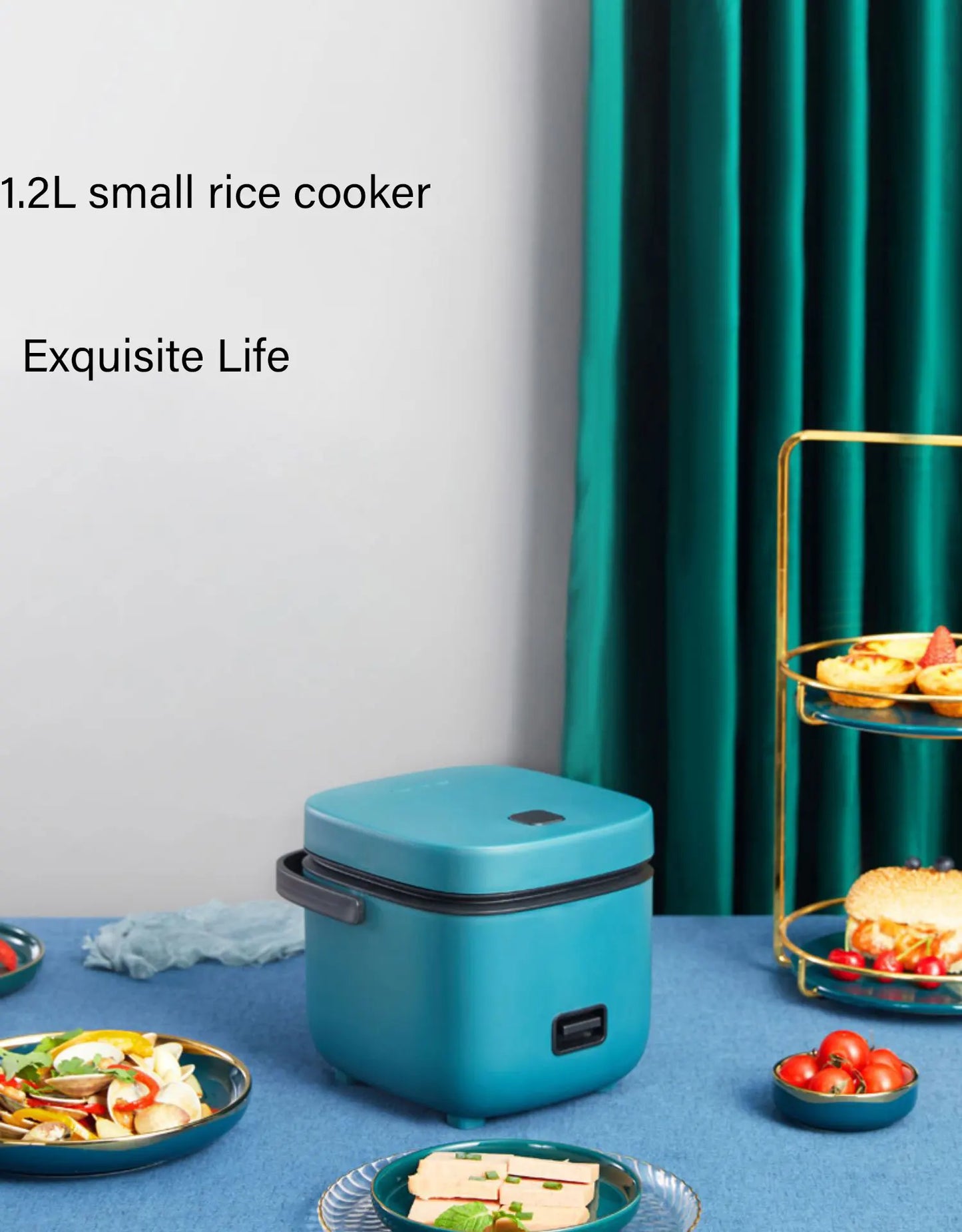 1.2L New Mini Rice Cooker Small 1-2 Person Rice Cooker Household Single Kitchen Small Household Appliances WIth Handle EU Plug