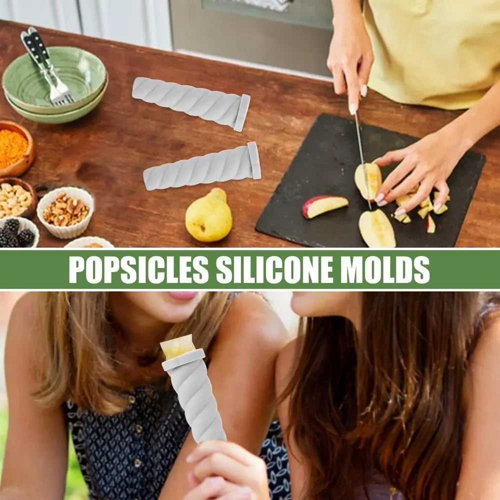 Silicone Popsicle Molds Reusable Ice Pop Sleeves Long Popsicle Maker Homemade 3-Color Ice Cream Mould Freezer Tubes With Lids