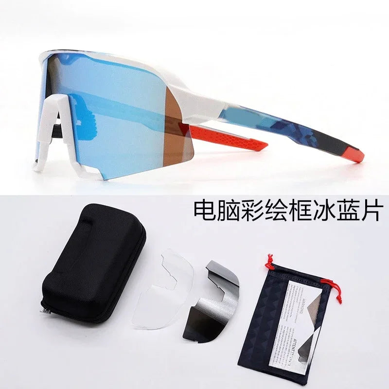 Cycling Glasses Riding Glasses Men Sunglasses UV100% Bicycle Goggles Wind Resistance Reduction Durable Mountain and Road Bike