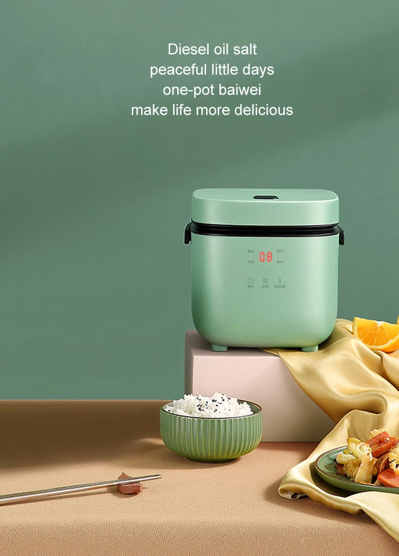 1.2L New Mini Rice Cooker Small 1-2 Person Rice Cooker Household Single Kitchen Small Household Appliances WIth Handle EU Plug