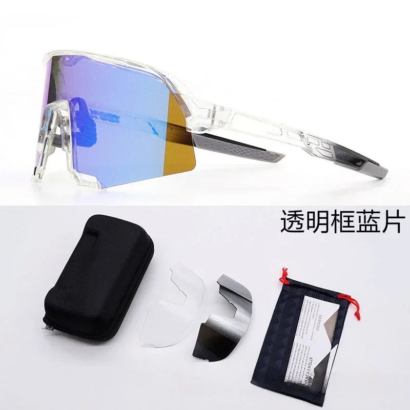 Cycling Glasses Riding Glasses Men Sunglasses UV100% Bicycle Goggles Wind Resistance Reduction Durable Mountain and Road Bike