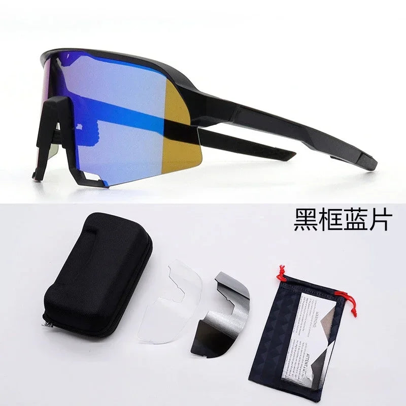 Cycling Glasses Riding Glasses Men Sunglasses UV100% Bicycle Goggles Wind Resistance Reduction Durable Mountain and Road Bike