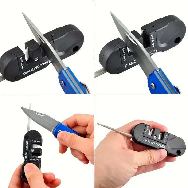 Portable Tungsten Ceramic Carbide Knife Whetstone Sharpener Tool Camp outdoor Knife sharpener