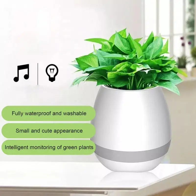 Smart Flowerpots Indoor Plant Pot Easy And Fun Plant Care Tech Wireless Speaker For Home Gardening Travel-friendly Decor Living