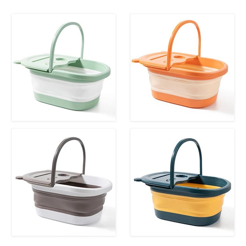 1pcs Foldable Foot Bath Bucket Massage Foot Wash Basin Home Laundry Tub Bucket Adult  Foot Bath Basin Bathroom Accessories