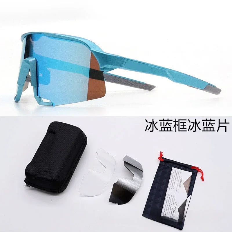 Cycling Glasses Riding Glasses Men Sunglasses UV100% Bicycle Goggles Wind Resistance Reduction Durable Mountain and Road Bike