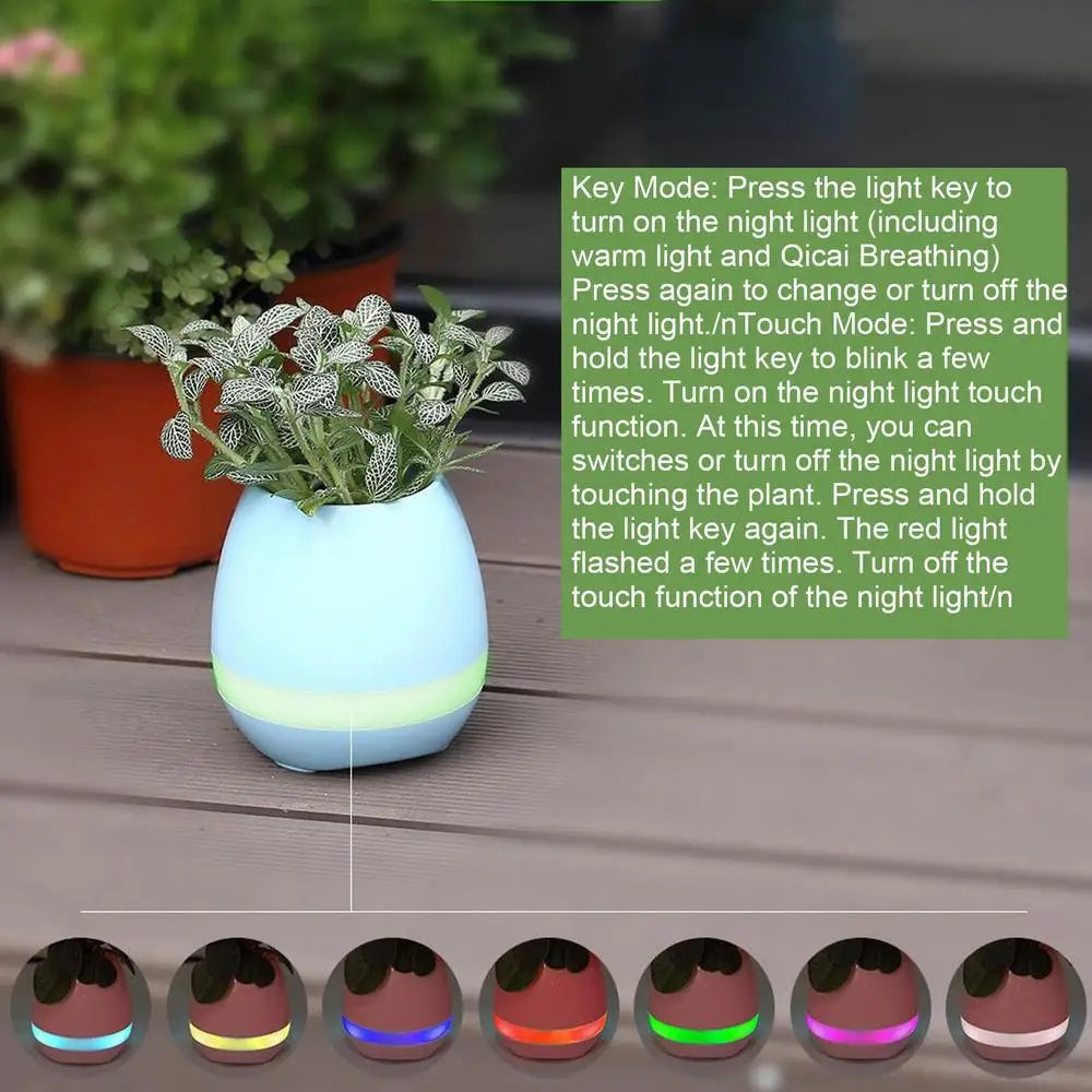 Smart Flowerpots Indoor Plant Pot Easy And Fun Plant Care Tech Wireless Speaker For Home Gardening Travel-friendly Decor Living