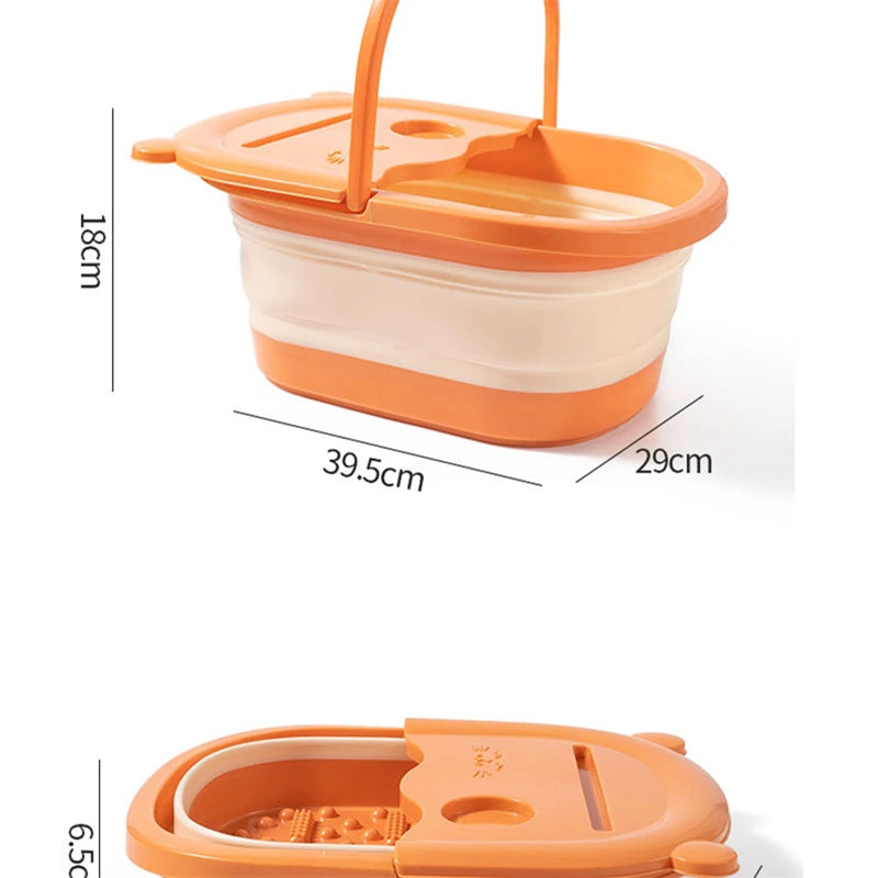 1pcs Foldable Foot Bath Bucket Massage Foot Wash Basin Home Laundry Tub Bucket Adult  Foot Bath Basin Bathroom Accessories