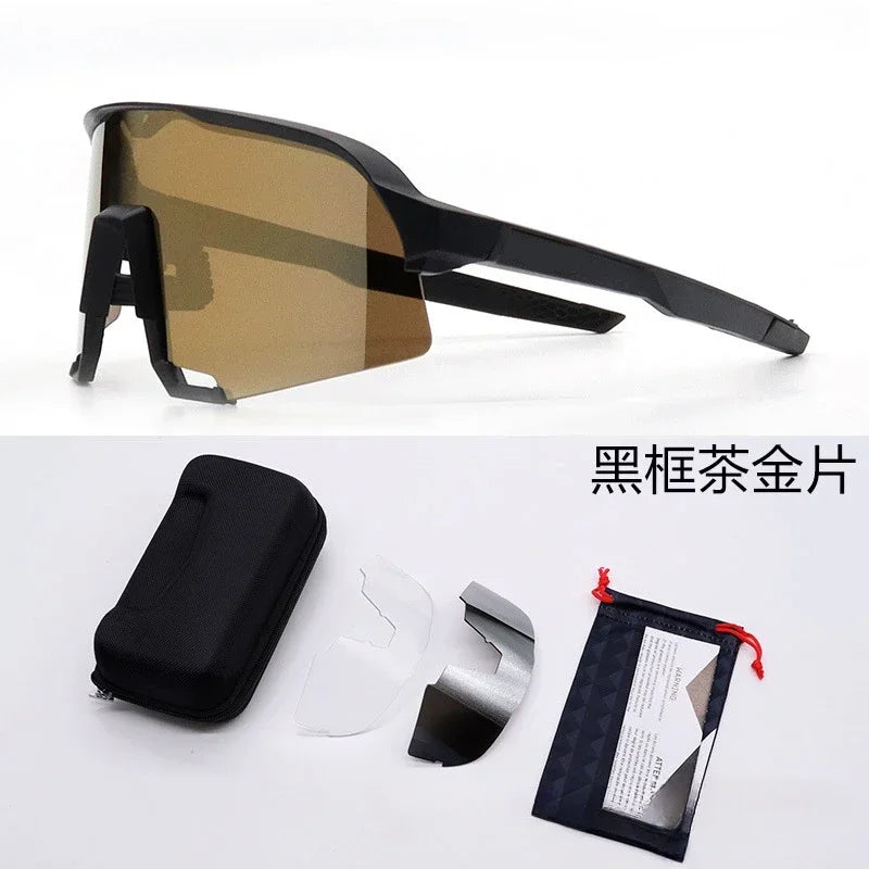 Cycling Glasses Riding Glasses Men Sunglasses UV100% Bicycle Goggles Wind Resistance Reduction Durable Mountain and Road Bike