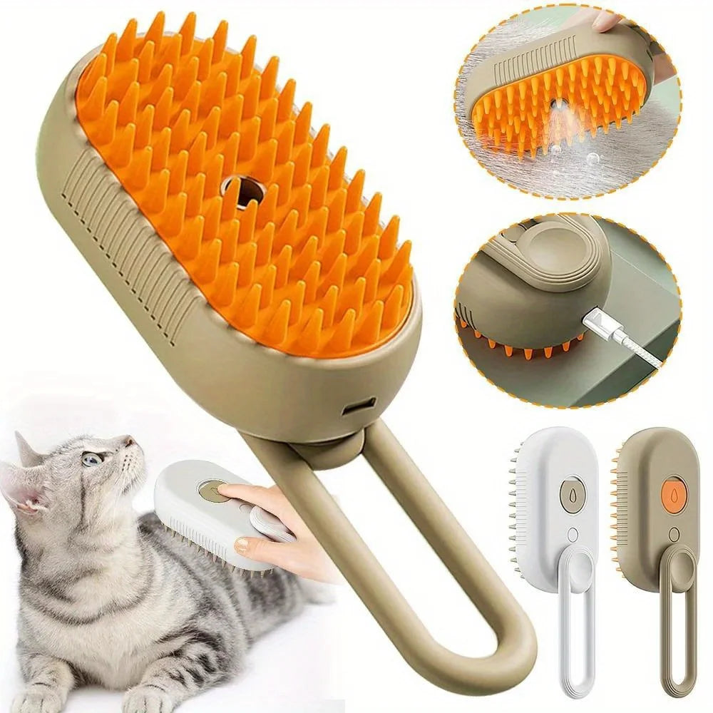 Steam Brush Cat Brush Cats Vaporizer Pet Hair Brush Remover Pets Cleaning Steamy Spray Massage Comb