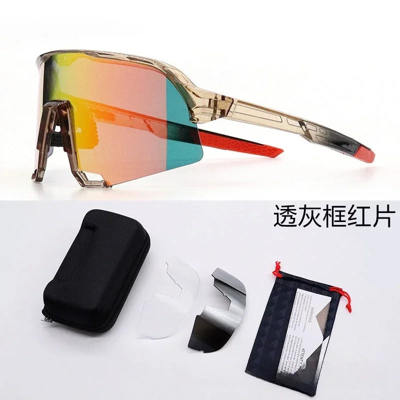 Cycling Glasses Riding Glasses Men Sunglasses UV100% Bicycle Goggles Wind Resistance Reduction Durable Mountain and Road Bike