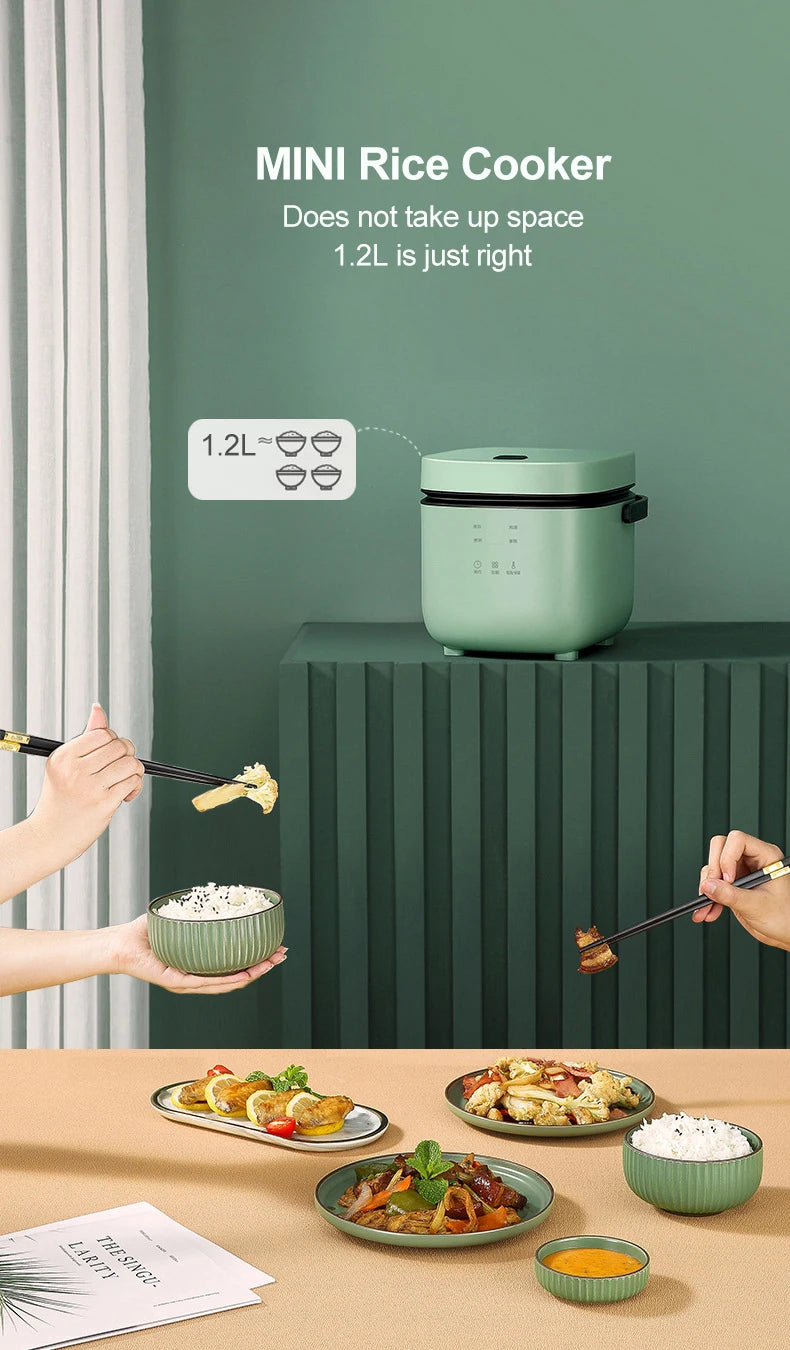 1.2L New Mini Rice Cooker Small 1-2 Person Rice Cooker Household Single Kitchen Small Household Appliances WIth Handle EU Plug