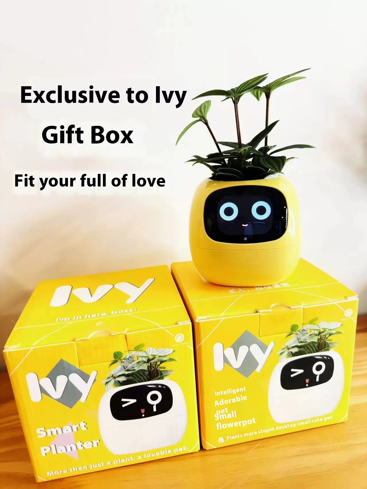 IVY Intelligent Flowerpot Plant Robot Plant Maintenance Customization Smart Robot Rich Expression Interaction Companion Gift