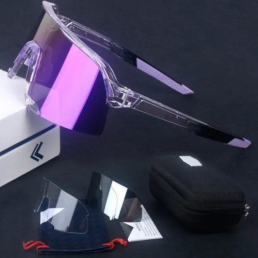 Cycling Glasses Riding Glasses Men Sunglasses UV100% Bicycle Goggles Wind Resistance Reduction Durable Mountain and Road Bike