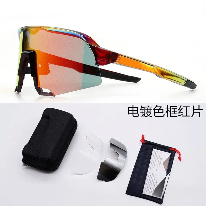 Cycling Glasses Riding Glasses Men Sunglasses UV100% Bicycle Goggles Wind Resistance Reduction Durable Mountain and Road Bike