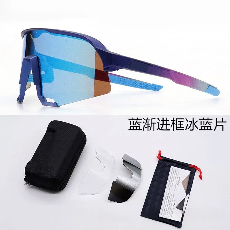 Cycling Glasses Riding Glasses Men Sunglasses UV100% Bicycle Goggles Wind Resistance Reduction Durable Mountain and Road Bike