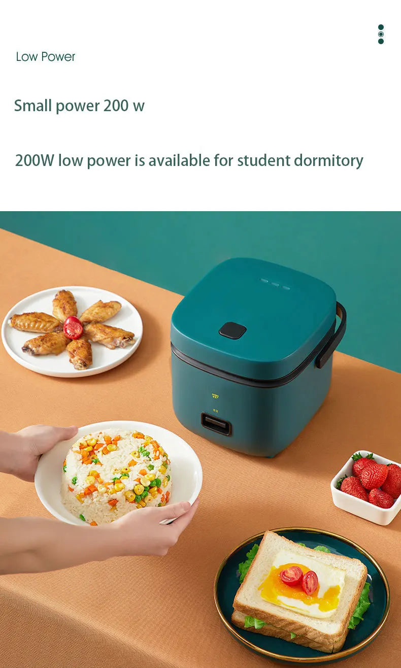 1.2L New Mini Rice Cooker Small 1-2 Person Rice Cooker Household Single Kitchen Small Household Appliances WIth Handle EU Plug