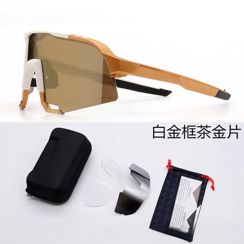 Cycling Glasses Riding Glasses Men Sunglasses UV100% Bicycle Goggles Wind Resistance Reduction Durable Mountain and Road Bike