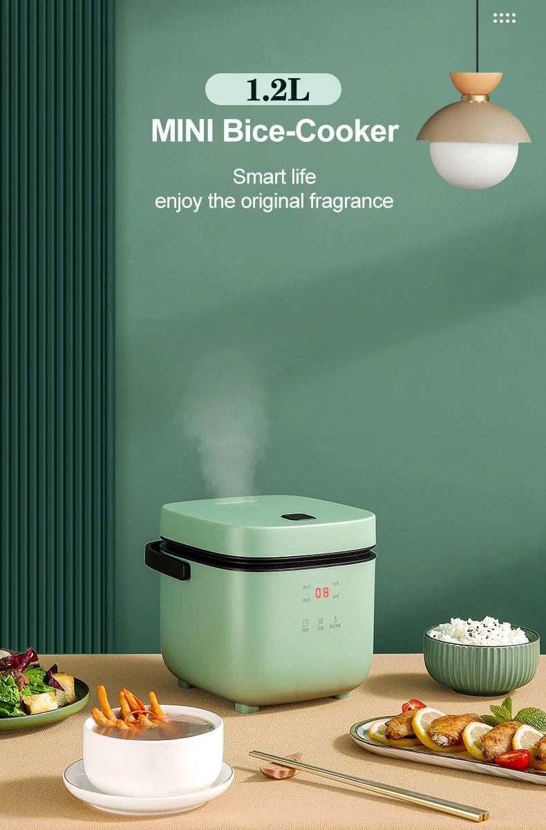 1.2L New Mini Rice Cooker Small 1-2 Person Rice Cooker Household Single Kitchen Small Household Appliances WIth Handle EU Plug
