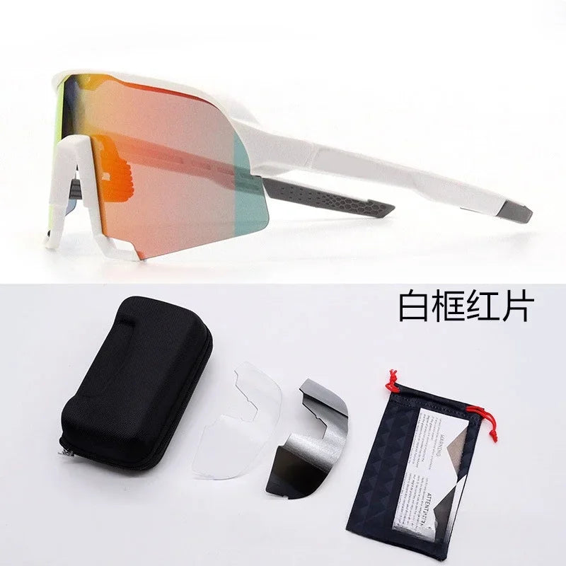 Cycling Glasses Riding Glasses Men Sunglasses UV100% Bicycle Goggles Wind Resistance Reduction Durable Mountain and Road Bike